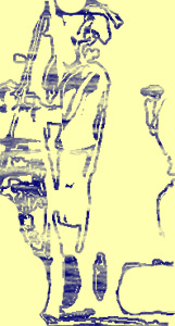 Silhouette Chnutz im Mittelalter